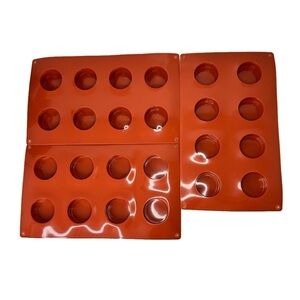 3 Trays Silicon Candy Molds 1.7” Disc Circles New